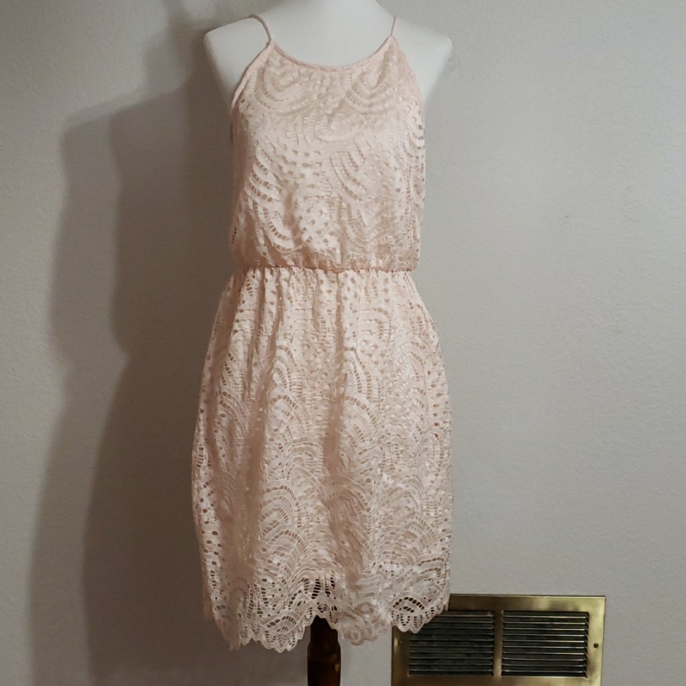 Blush lace dress